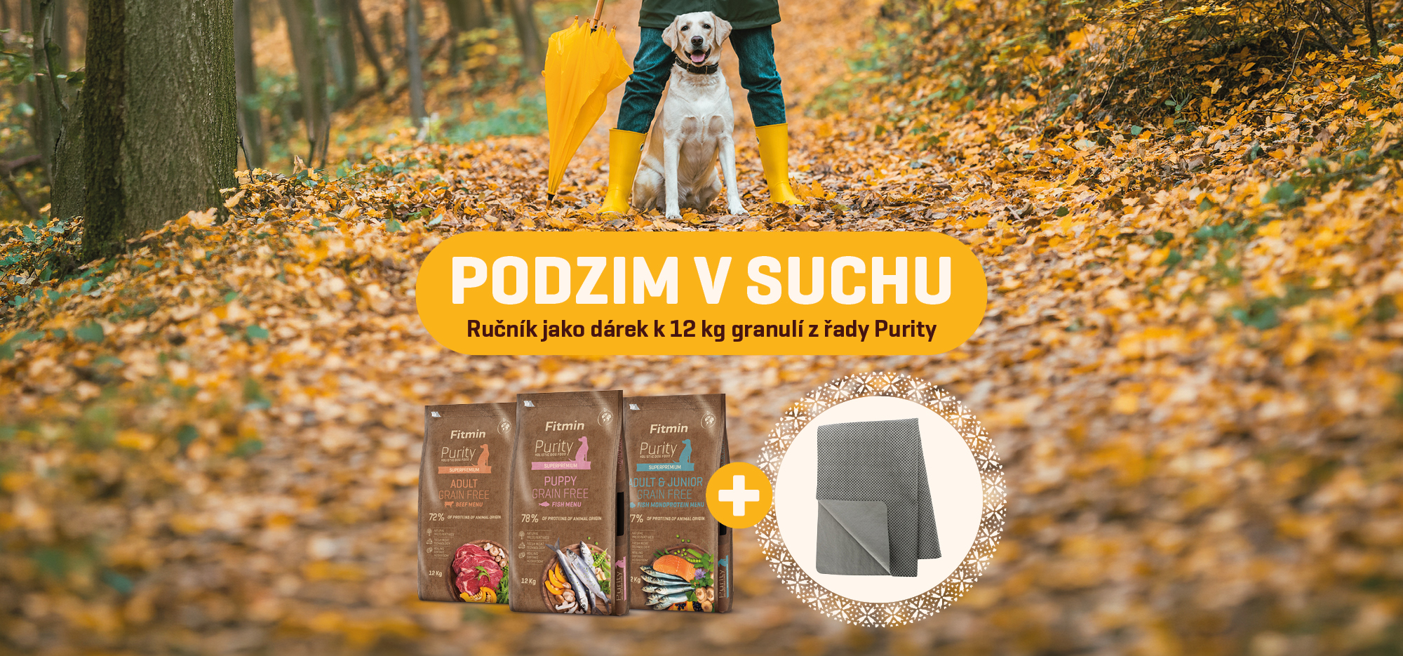 Granule krmivo Purity 12 kg pro psy ručník s vysokou absorpcí zdarma jako dárek