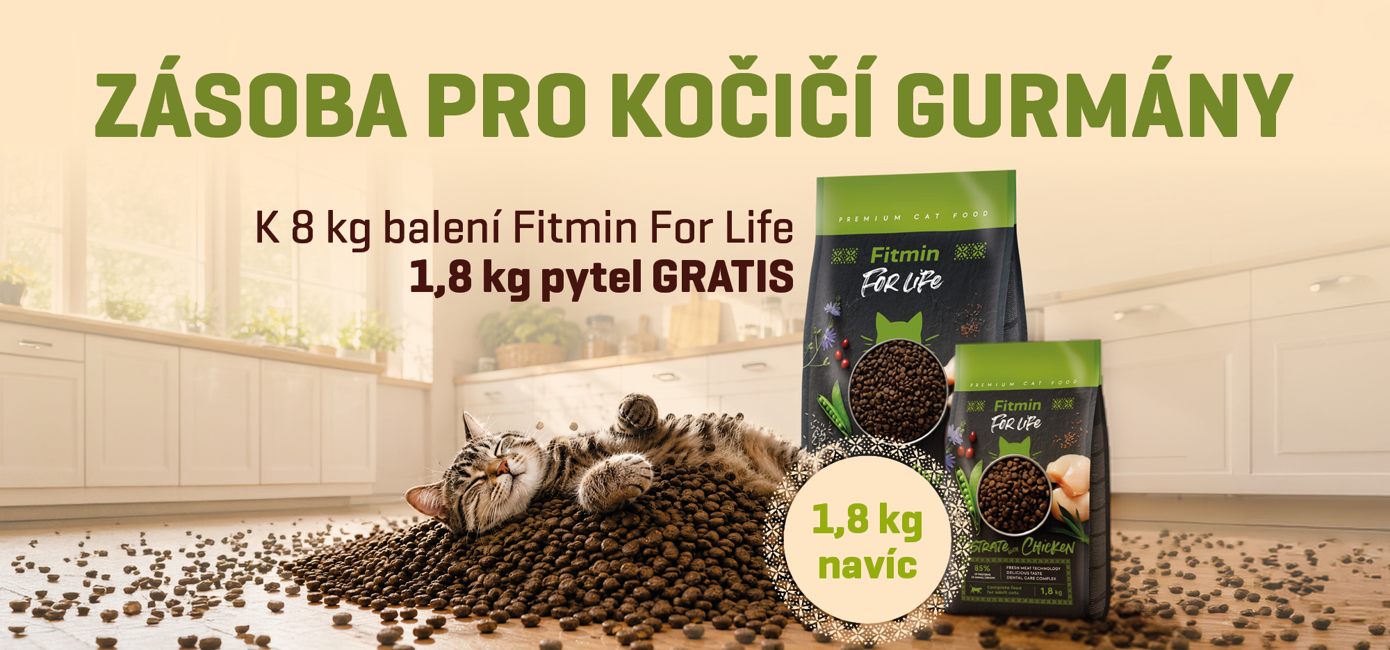 Granule krmivo pro kočky 8 kg + 1,8 kg zdarma jako dárek