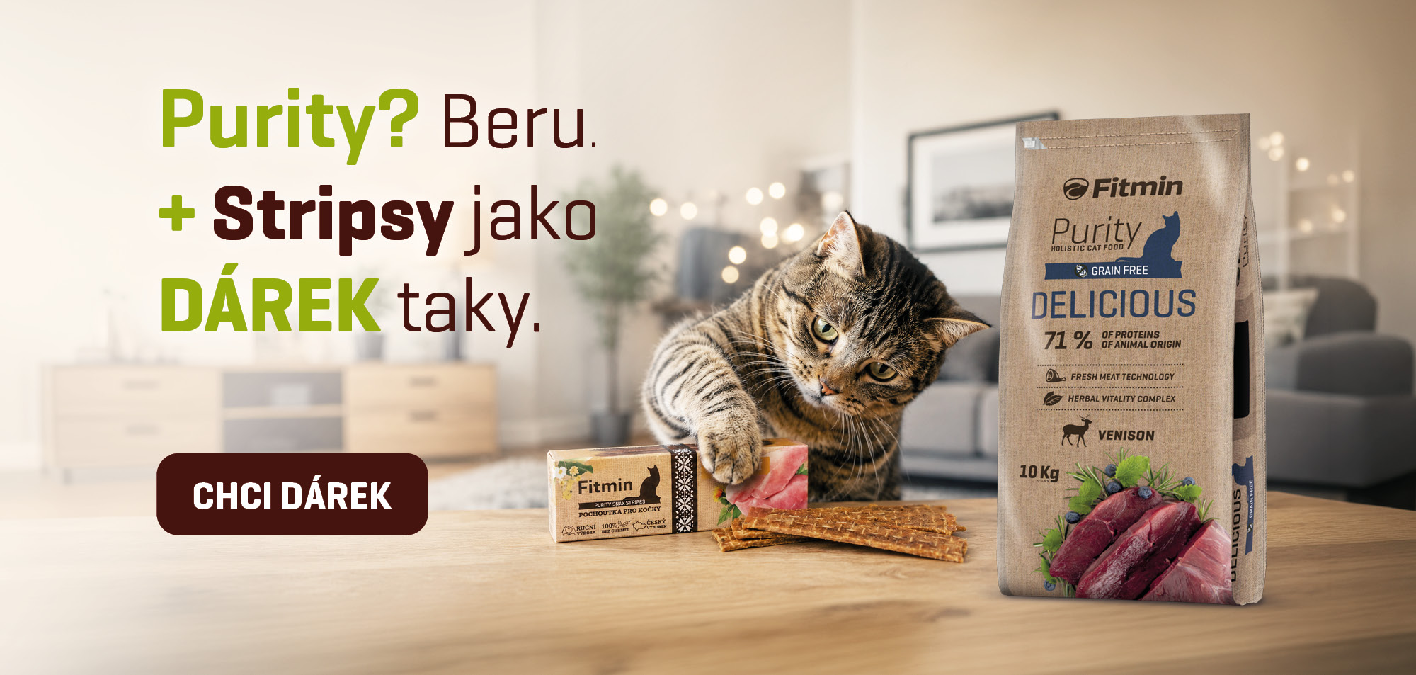 Krmivo granule pro kočky + stripsy zdarma jako dárek