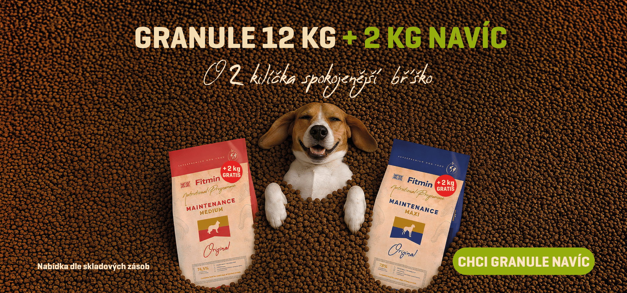 Krmivo granule pro psy výživový program 12 kg + 2 kg navíc jako dárek