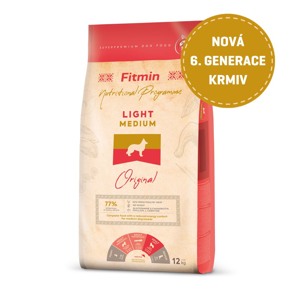 Fitmin Medium Light kompletní krmivo pro psy 12 kg