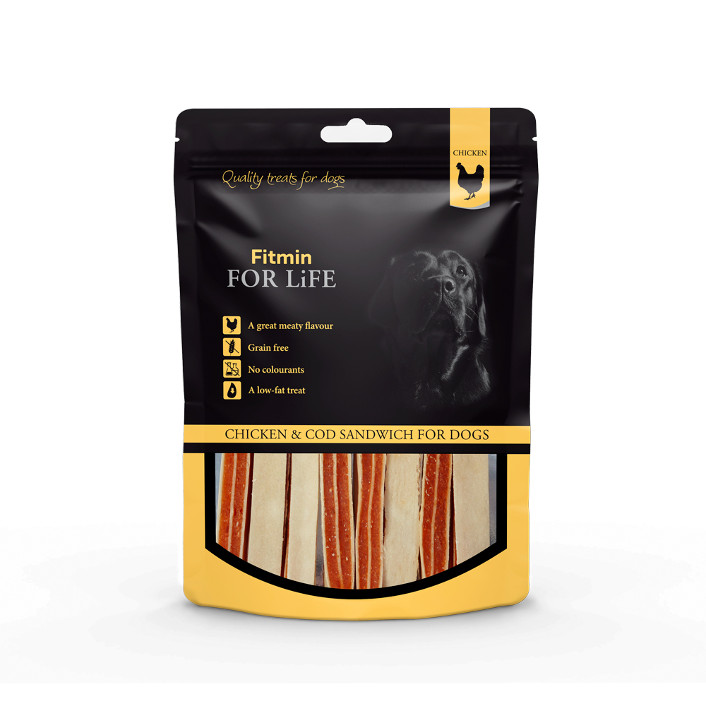 Fitmin For Life Kuřecí sendvič treska pamlsek pro psy 70 g