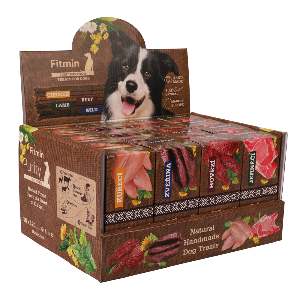 Fitmin Purity Snax Stripes pochoutka pro psy box 16x120 g