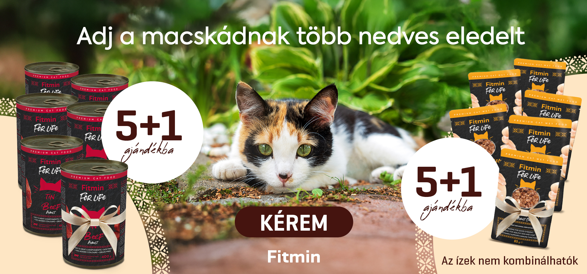 Fitmin nedves macskaeledel – alutasakok és konzervek, 5+1 ajándék akció