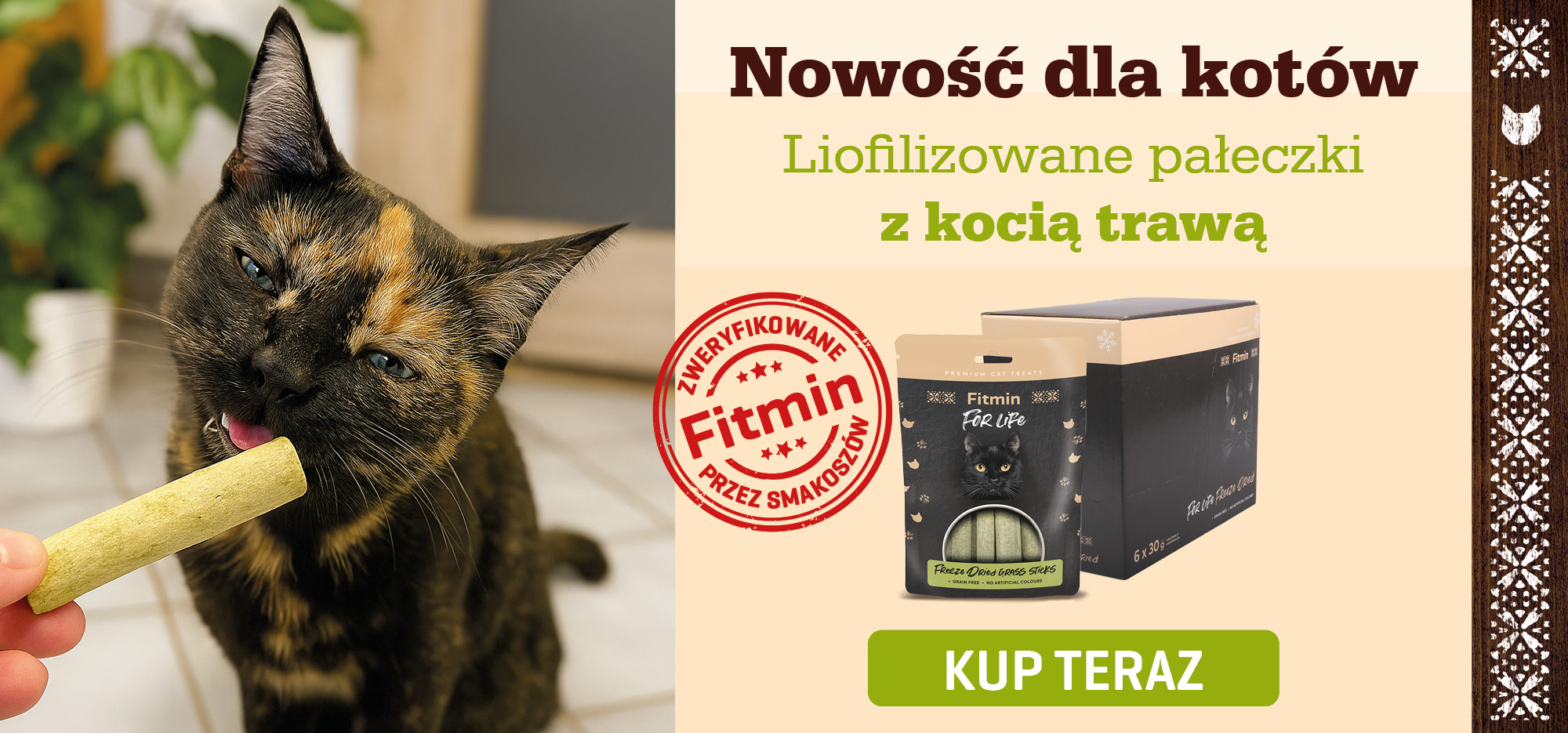 liofilizowane pałki z trawą