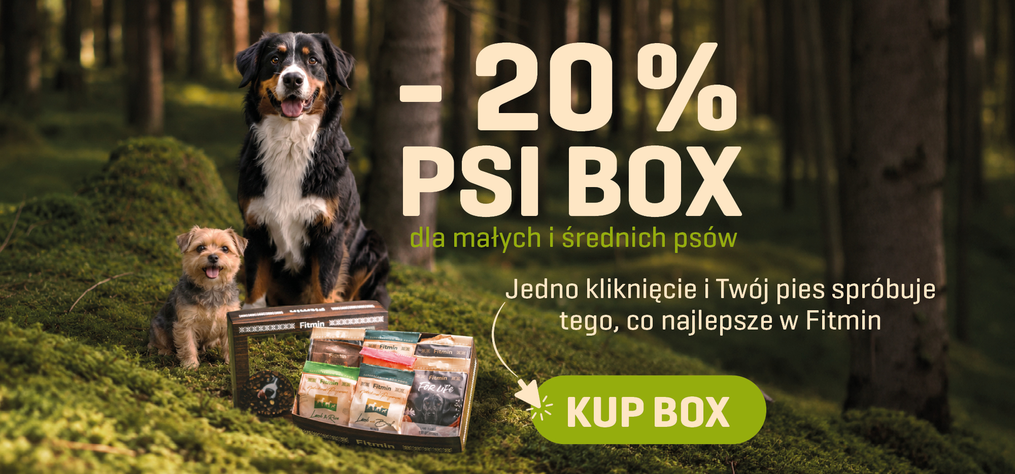 Wypróbuj karmy Fitmin w praktycznym zestawie dla małych i średnich psów.