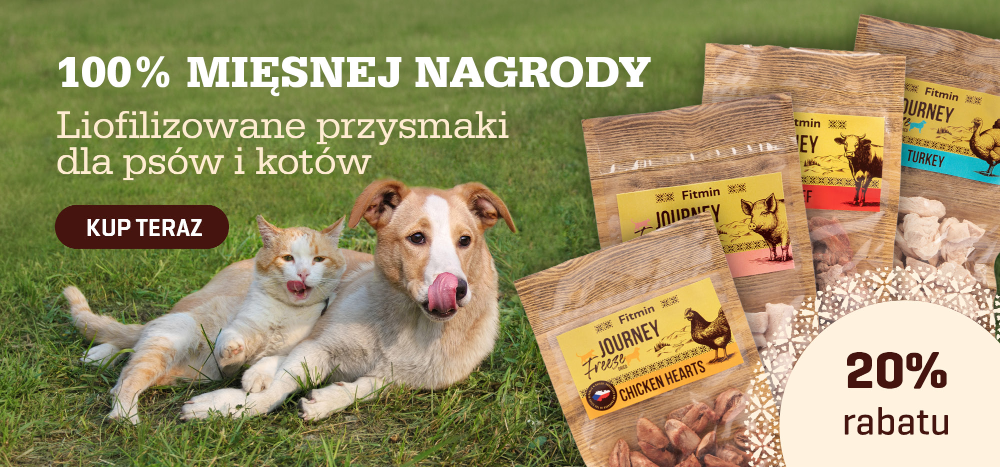 Przysmaki liofilizowane dla psów i kotów Fitmin – 100% mięsa, promocja -20%