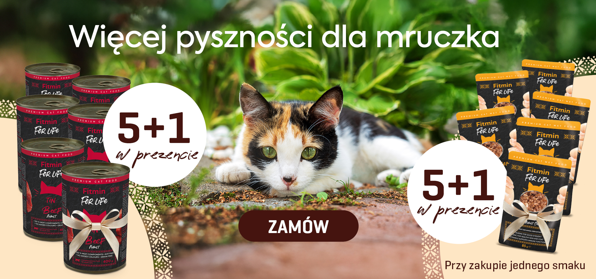 Mokra karma dla kotów Fitmin – puszki i saszetki, promocja 5+1 gratis