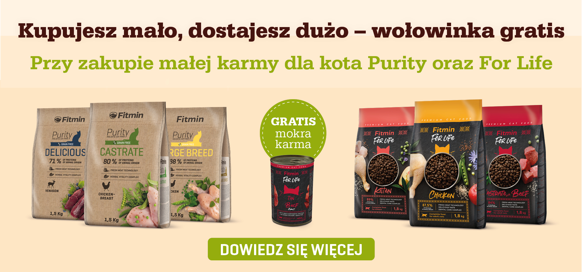 karmy purity i for life + konserwa