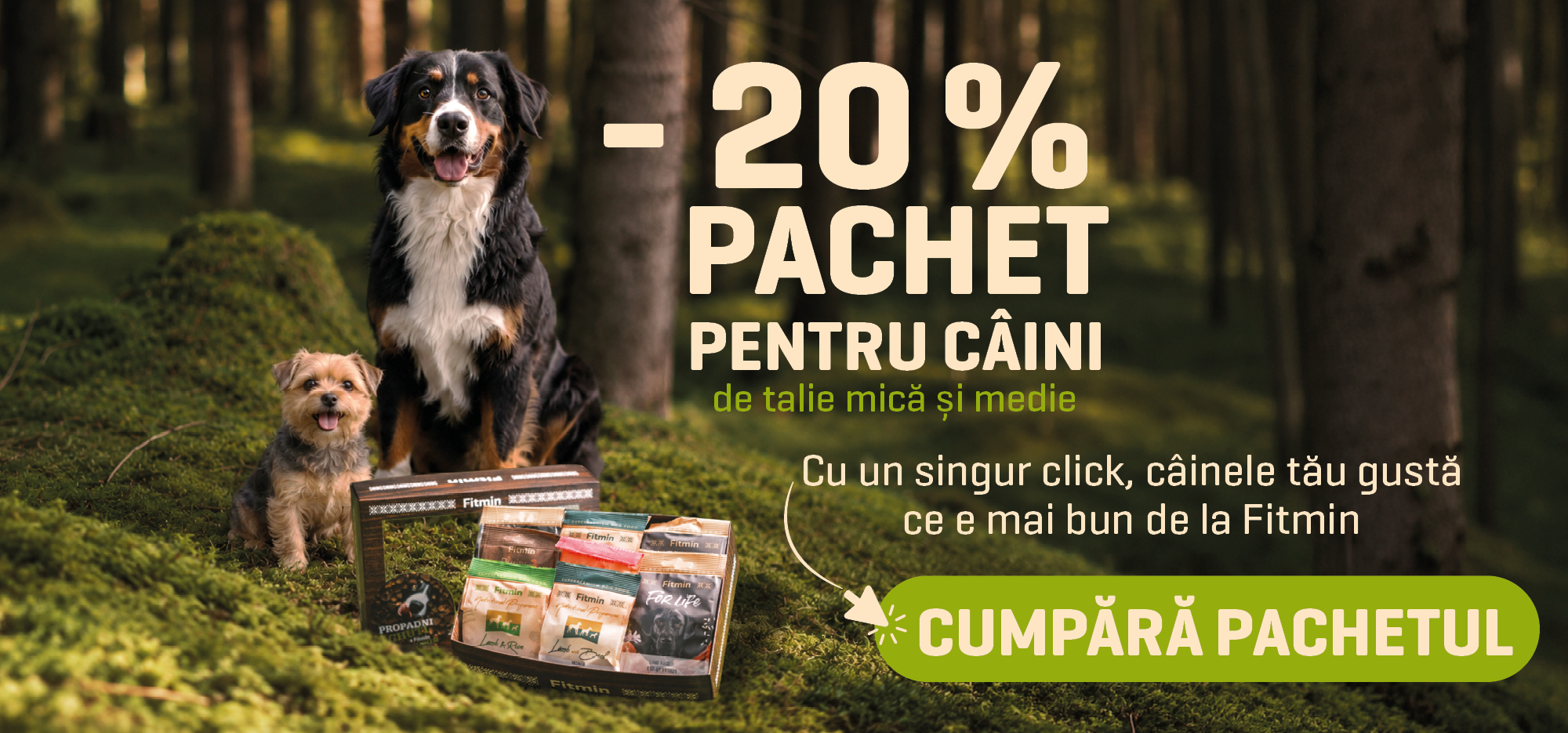 Descoperă hrana Fitmin într-o selecție pentru câini de talie mică și medie.