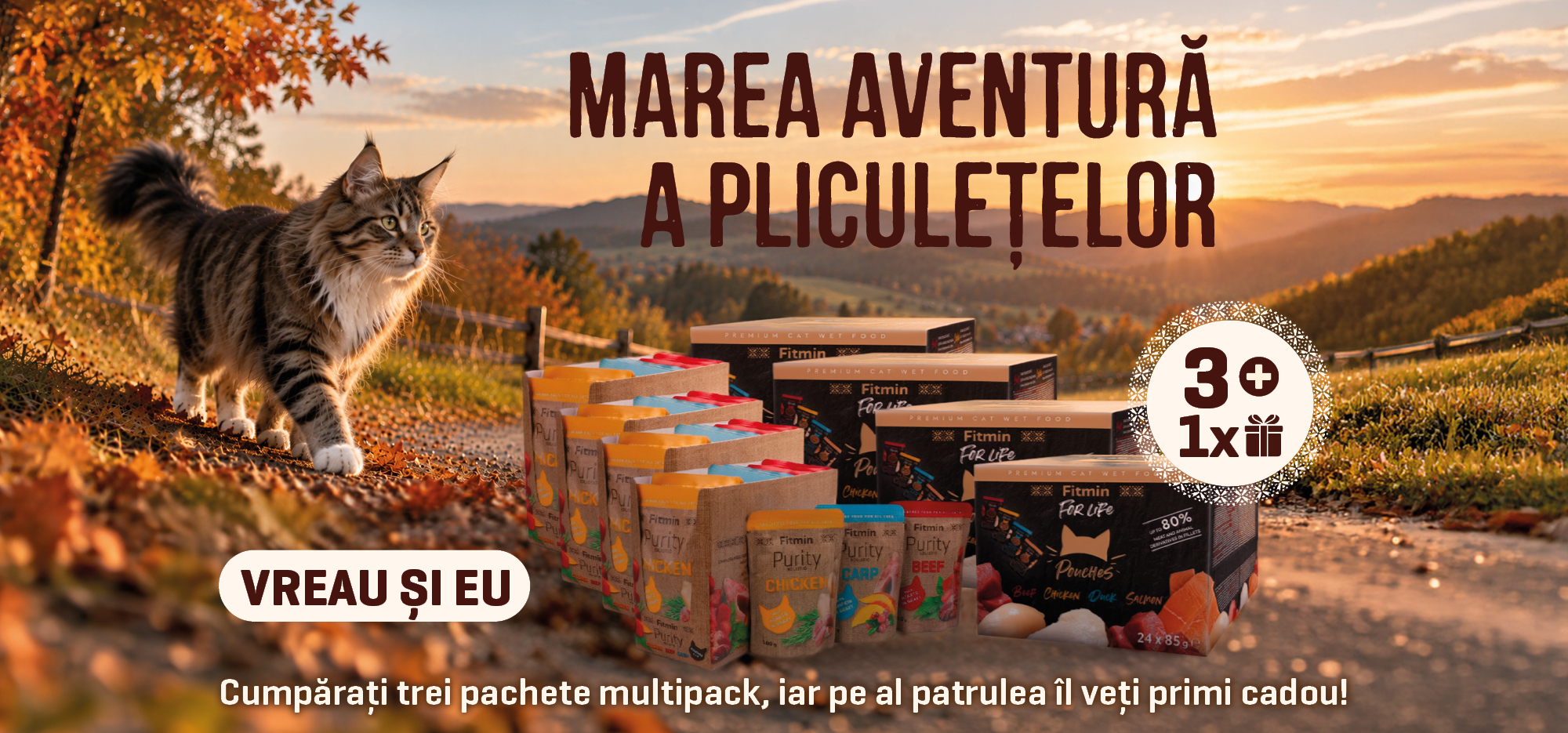Hrană umedă Fitmin pentru pisici – promoție 3+1 multipack cadou
