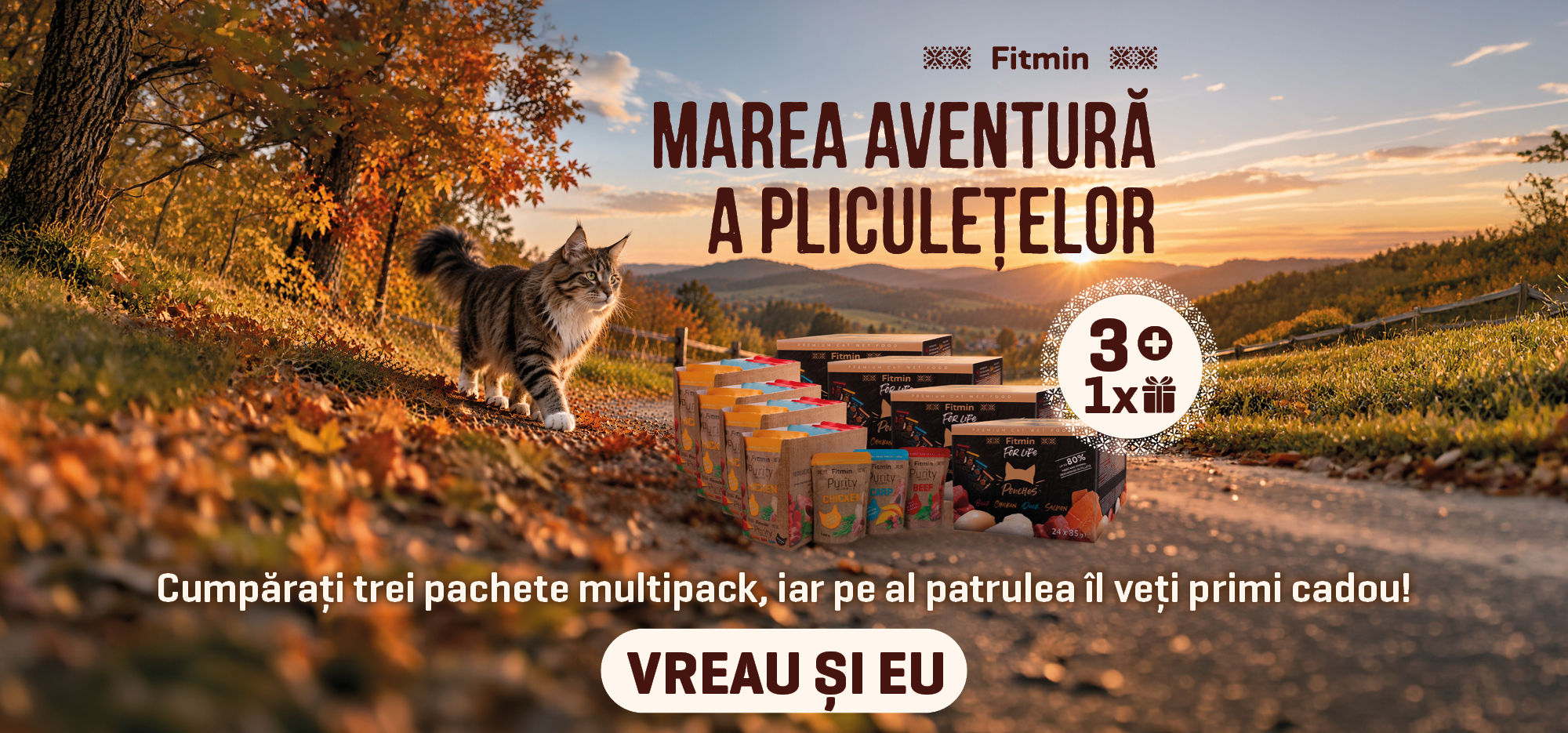 Hrană umedă Fitmin pentru pisici – promoție 3+1 multipack cadou