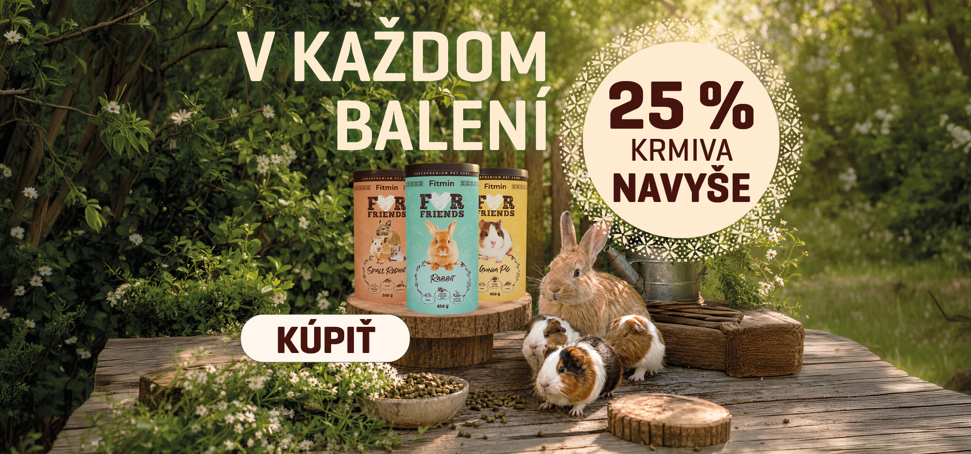 Hlodavci morčata králíci krmivo 25 % navíc v balení