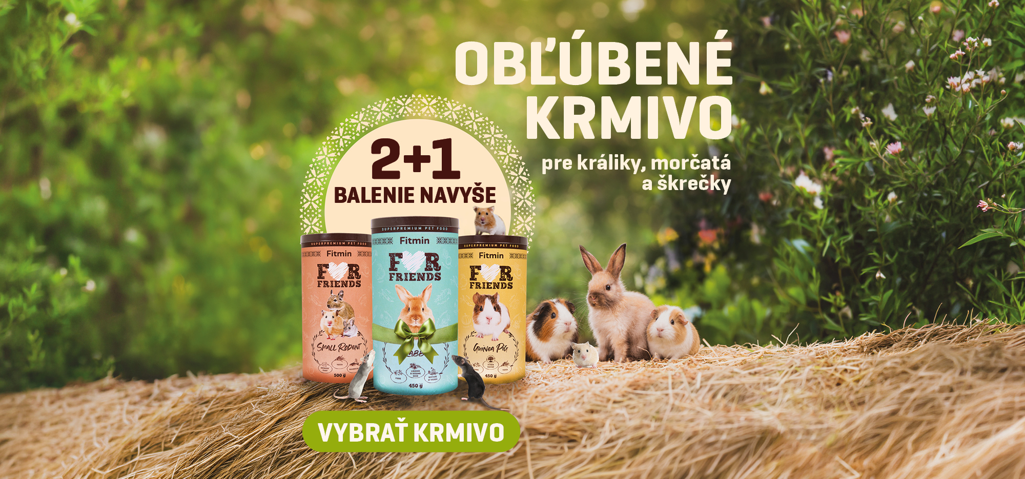 Hlodavci morčata králíci krmivo granule 2 + 1 navíc zdarma