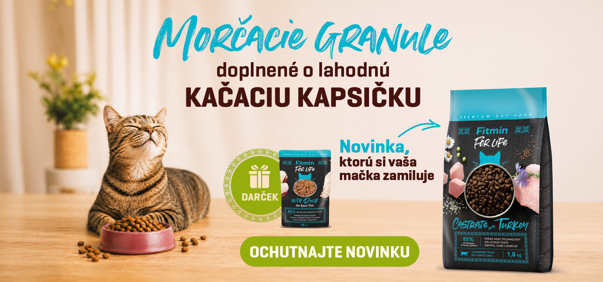 Granule pro kočky Castrate Turkey + kapsička zdarma jako dárek