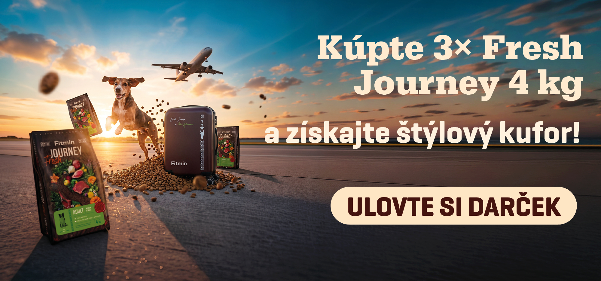 3x Granule krmivo Fresh Journey 4 kg + kufr navíc dárek zdarma