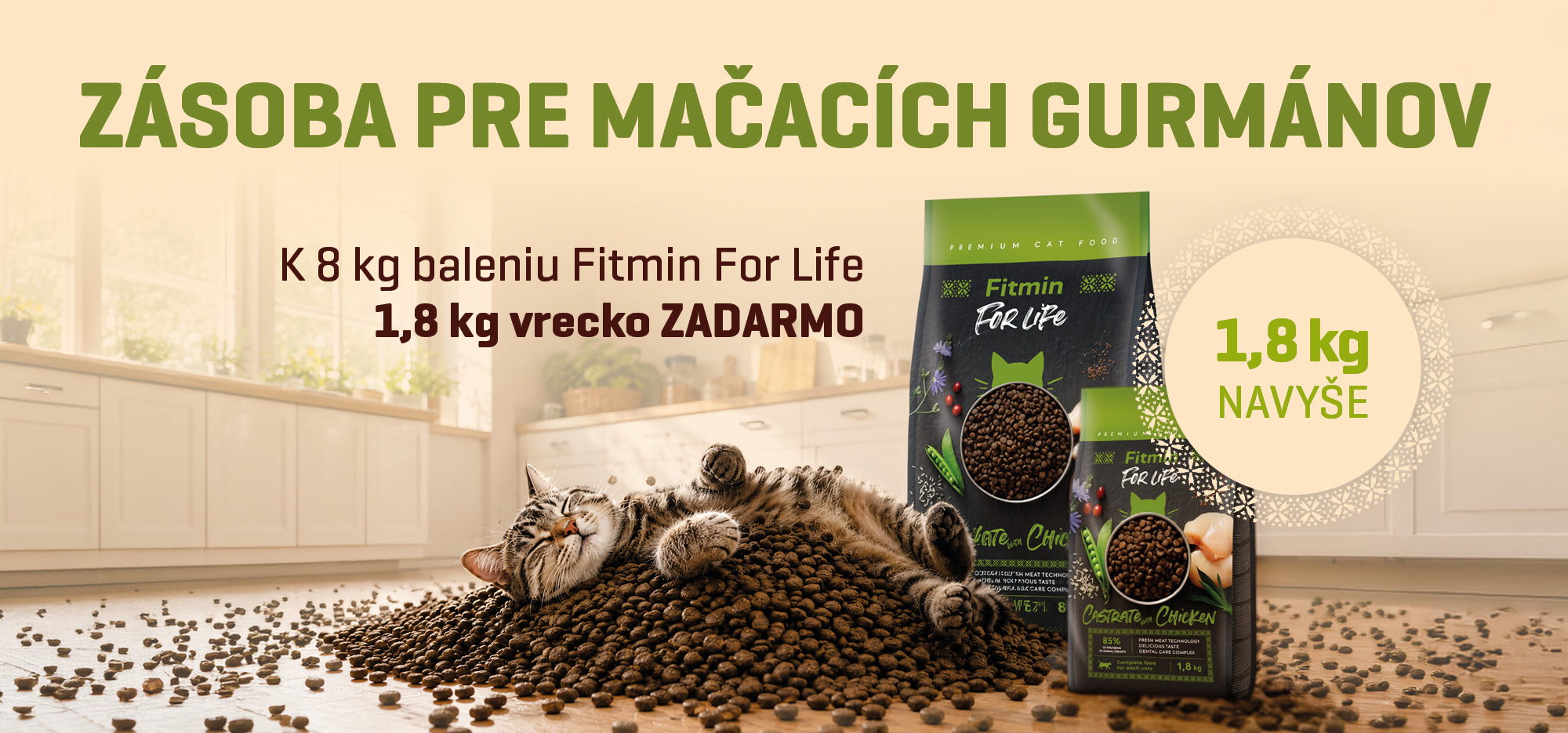 Granule krmivo pro kočky 8 kg + 1,8 kg zdarma jako dárek