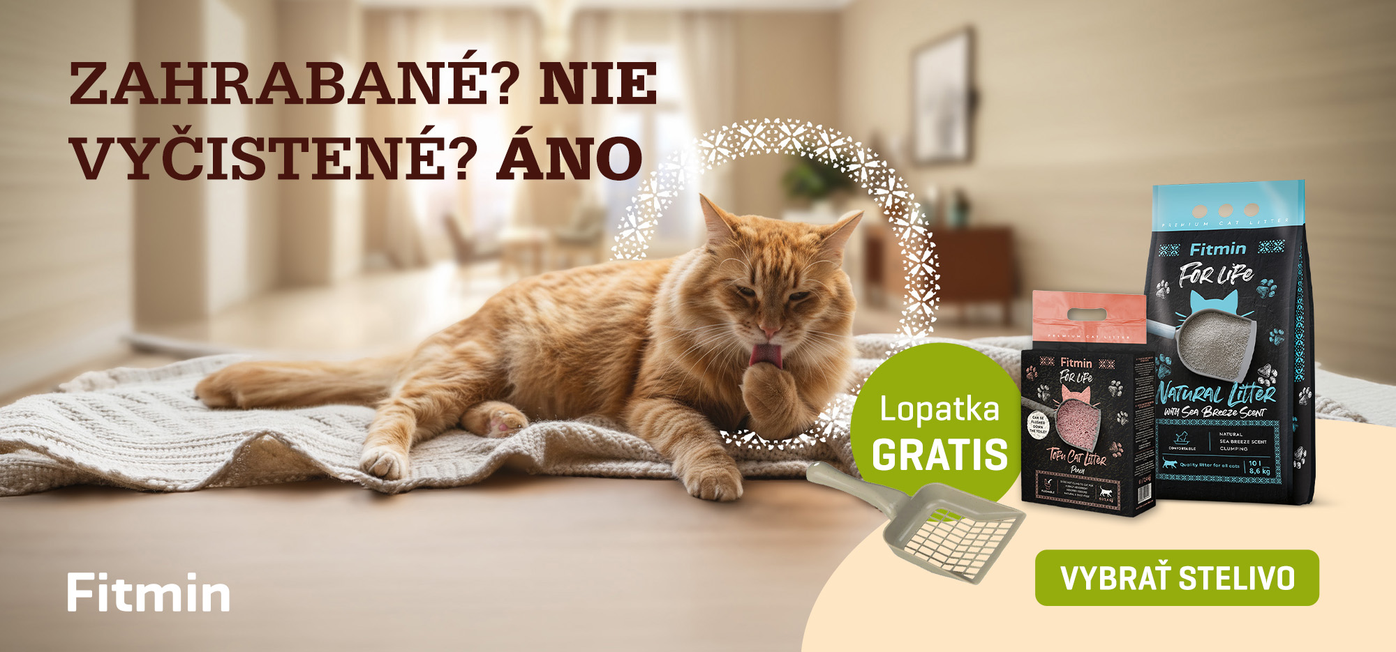 Stelivo podestýlka pro kočky + lopatka zdarma