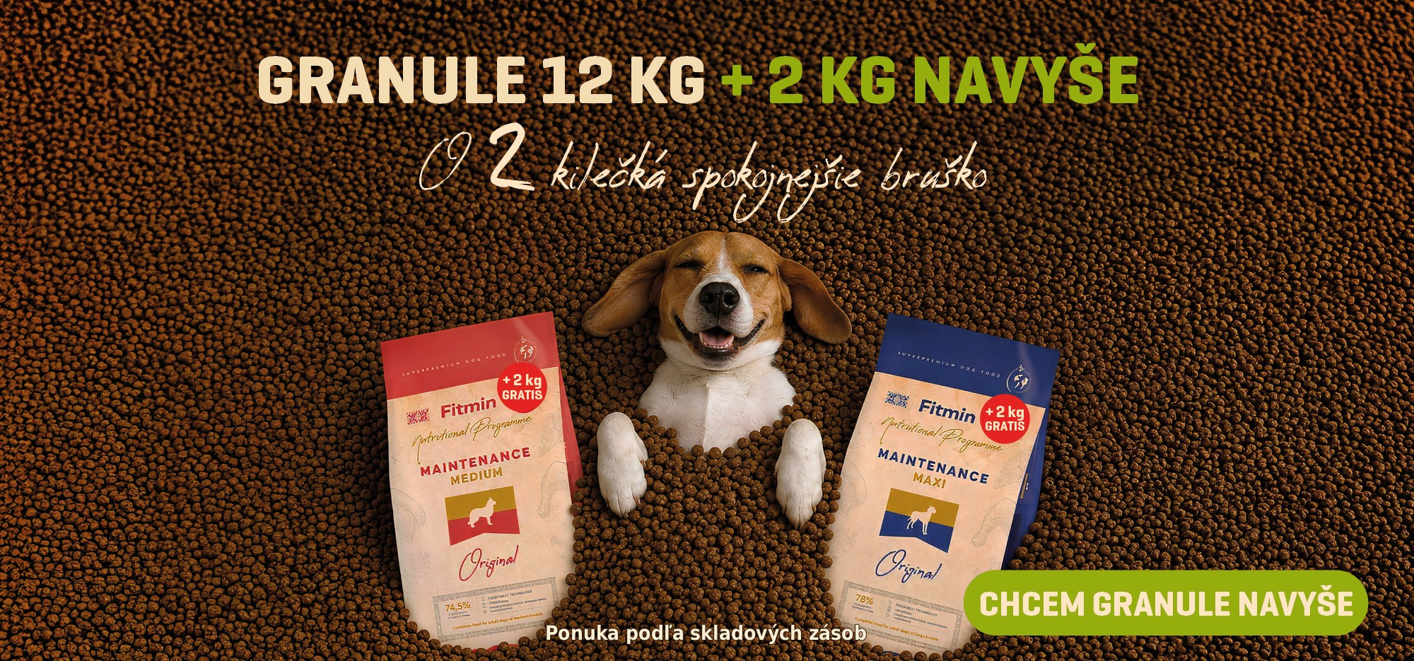 Krmivo granule pro psy výživový program 12 kg + 2 kg navíc jako dárek