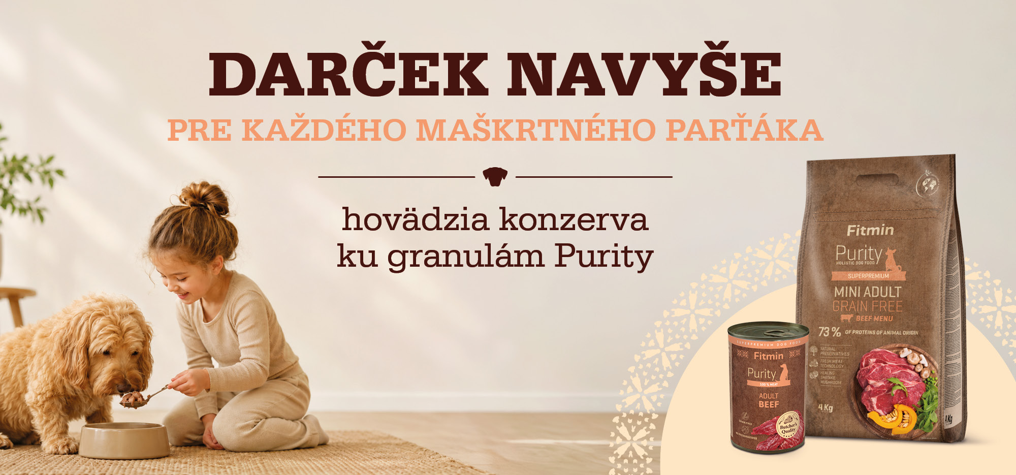 Krmivo granule pro psy + hovězí konzerva zdarma jako dárek
