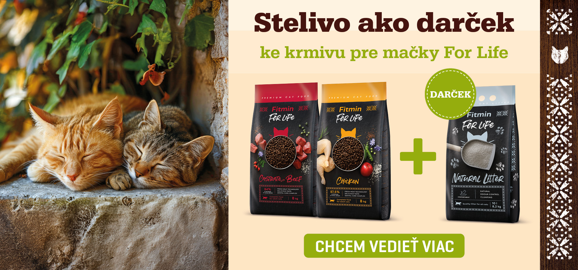 Fitmin For Life krmivo pre mačky s darčekom
