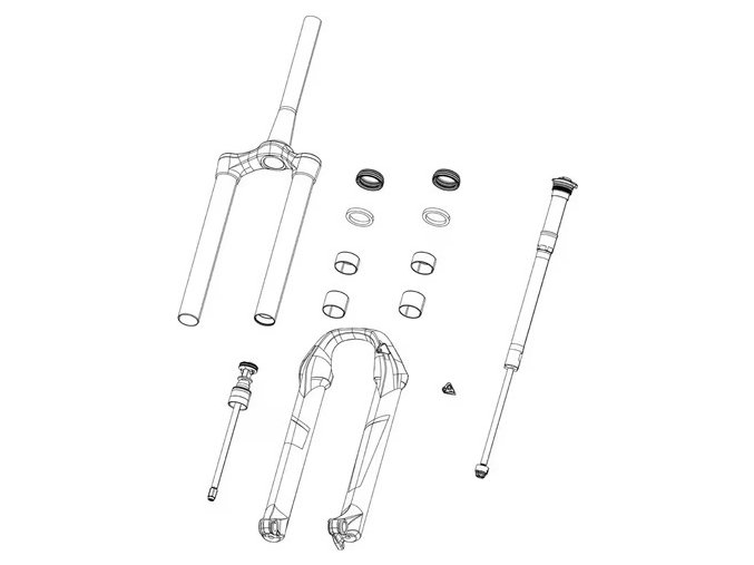 FORK LOWER LEG - (FOIL DECALS INCLUDED) 29 15X110 BOOST™ BLUE FLIGHT ATTENDANT 100-120mm -