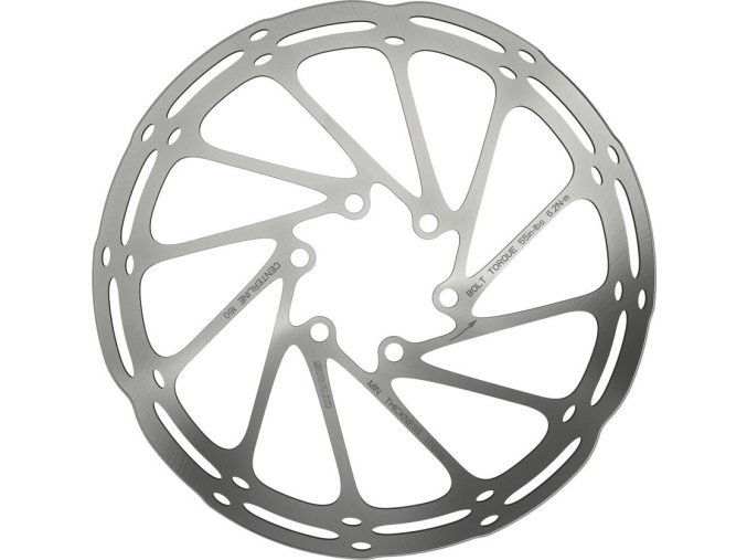 Kotouč SRAM Centerline 180mm Black Rounded 2.0mm (součástí balení ocelové šrouby)