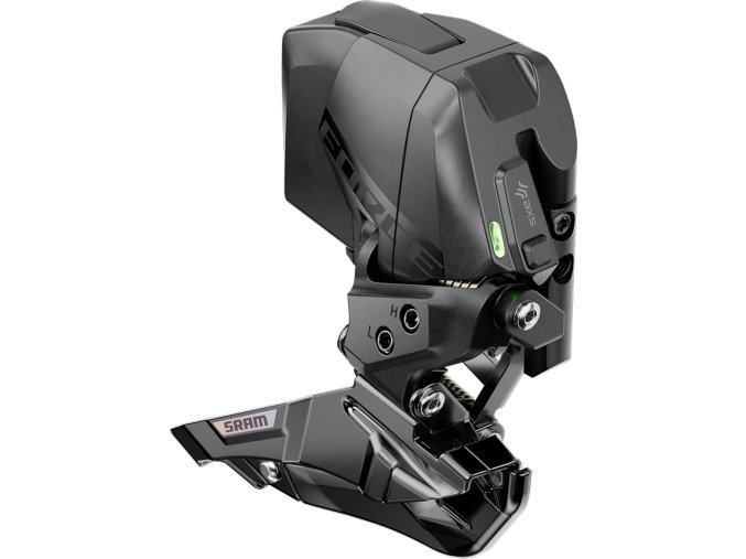 Přesmykač SRAM FORCE AXS E1 Braze-on s pomůckou pro správné nastavení a klínky (baterie ne