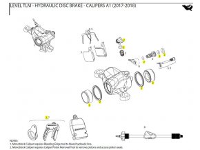 Caliper Piston Kit 2-21mm Aluminum caliper pistons, seals - Level Ultimate, TLM, eTap HRD