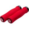 SRAM Locking gripy pěnové tvarované, 129mm červené s černou objímkou a koncovkami řidítek