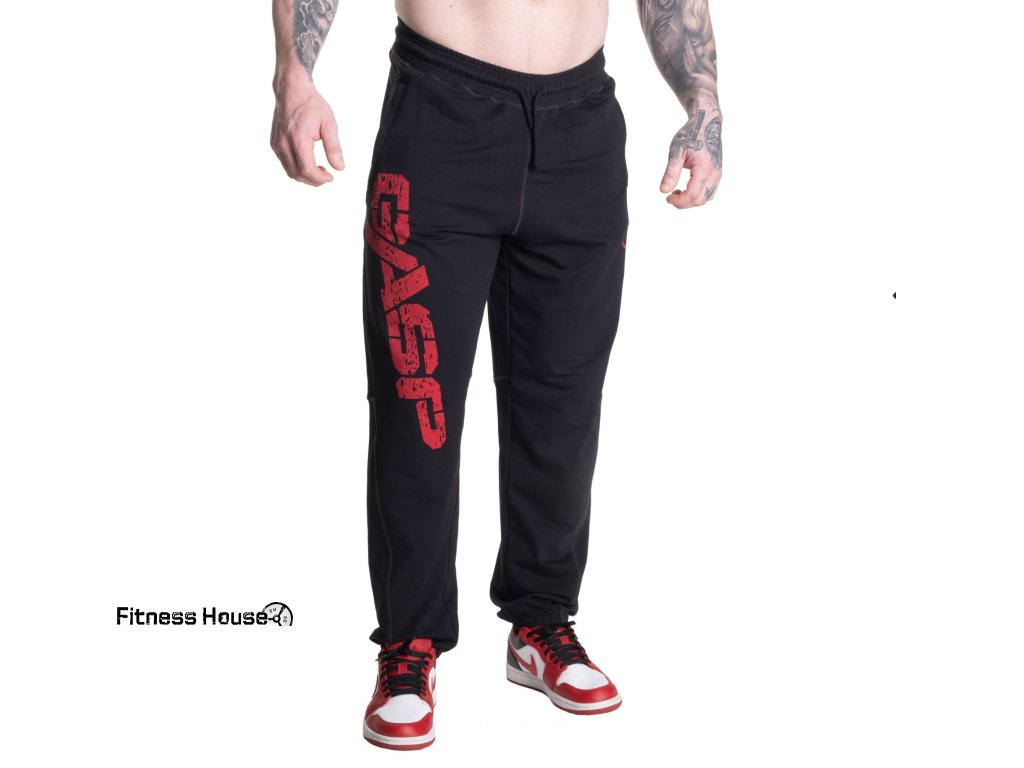 Gasp VINTAGE SWEATPANTS BLACK/RED – tepláky Gasp čierno-červené