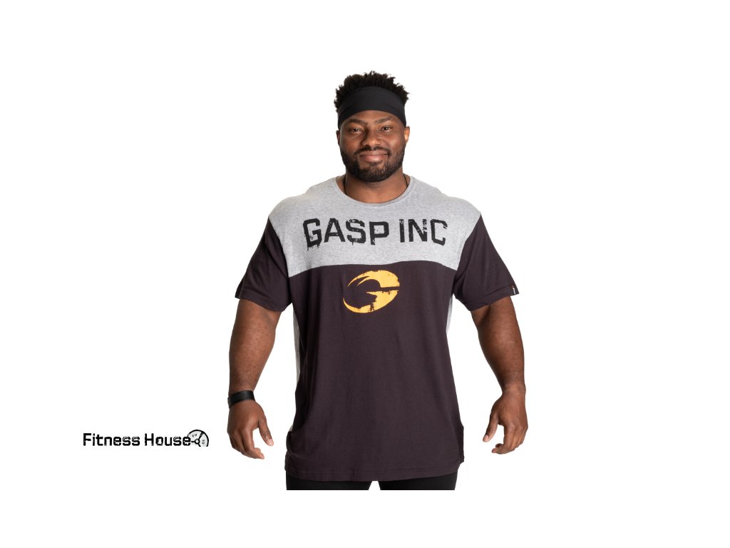 FitnessHouse.cz - pánské volné tričko Gasp RWO COLOR ORIGINAL TEE BLACK/GREY no. 221020-986.1