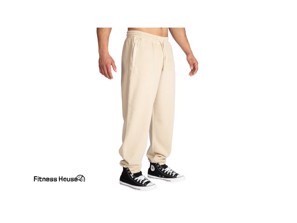 FitnessHouse.cz - pánské volné bavlněné tepláky Gasp GASP VINTAGE SWEATPANTS pískové, no. 221056-700.2