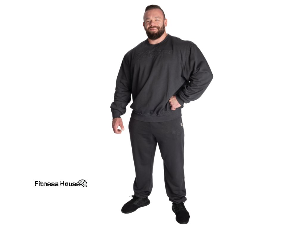 FitnessHouse.cz - pánská volná fitness mikina Gasp GASP VINTAGE CREWNECK WASHED BLACK, černá, no. 221057-994.1