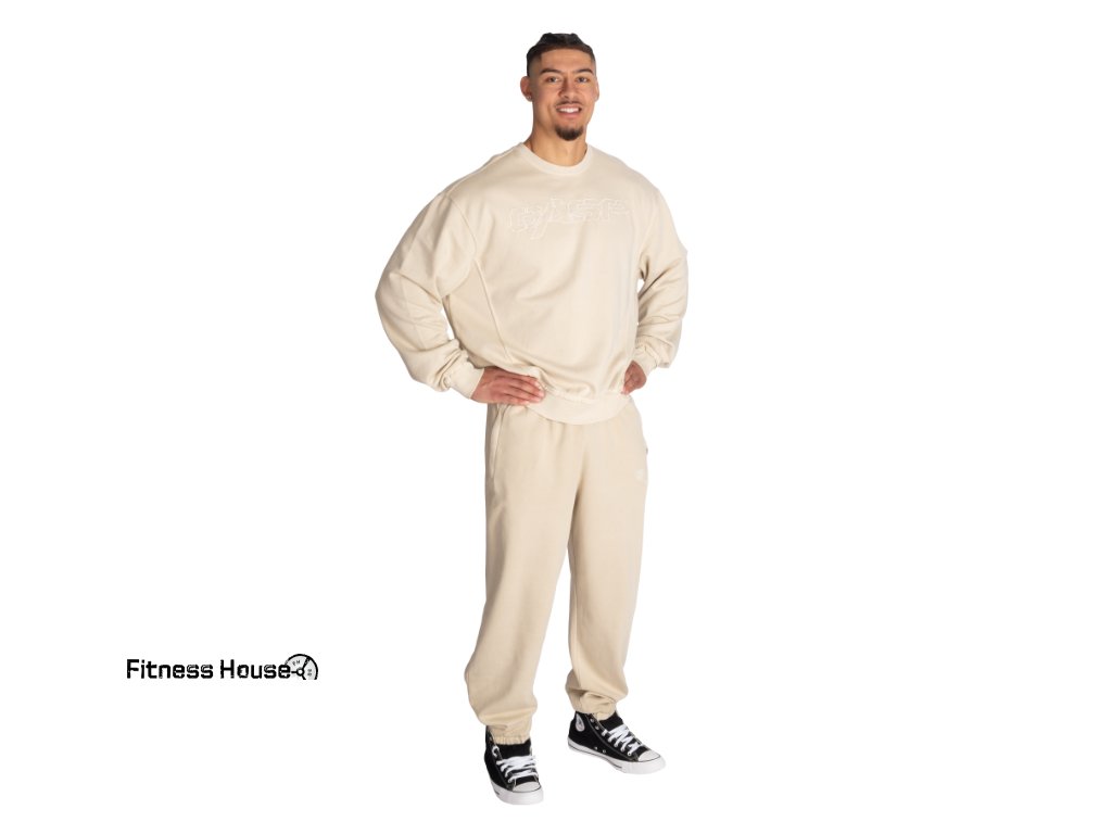 FitnessHouse.cz - pánská volná fitness mikina Gasp GASP VINTAGE CREWNECK WASHED DESERT, písková, no. 221057-700.1