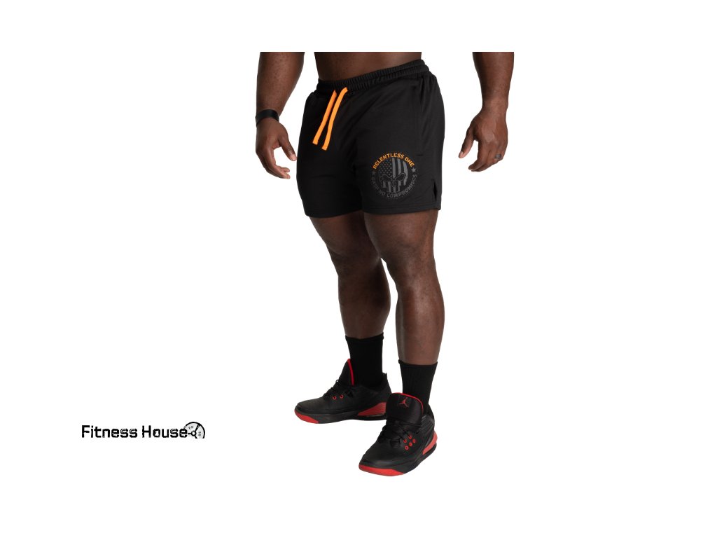 FitnessHouse.cz - pánské sporotvní šortky Gasp R1 MESH SHORTS BLACK/ORANGE no. 221043-987.2