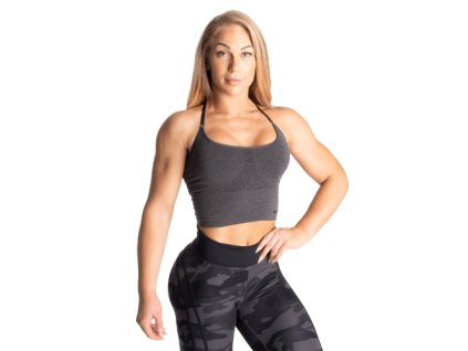 Better Bodies ASTORIA SEAMLESS BRA GRAPHITE MELANGE – sportovní podprsenka Better Bodies grafitově šedá