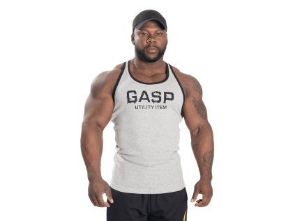 Gasp RIBBED T-BACK GREY MELANGE tank – tílko Gasp šedé