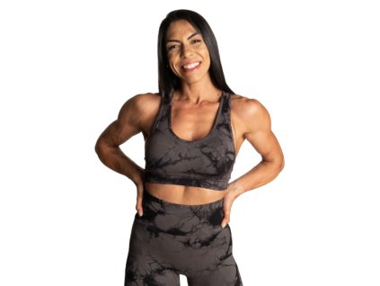 Better Bodies TIE DYE SPORT BRA BLACK/GREY – športová podprsenka Better Bodies čierno-šedá