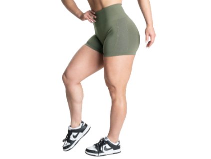 Better Bodies SCRUNCH SHORTS WASHED GREEN – šortky Better Bodies seprané zelené