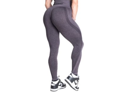 Better Bodies CURVE SCRUNCH LEGGINGS BLACK MELANGE – legíny Better Bodies černé melanž
