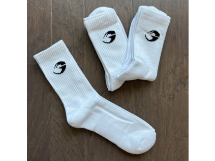 Gasp CREW SOCKS 3-PACK WHITE – ponožky Gasp biele 3ks