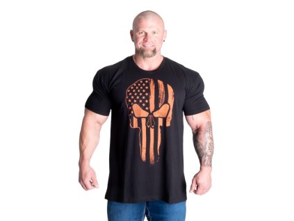 Gasp SKULL STANDARD TEE BLACK/FLAME – tričko Gasp čierno-oranžové