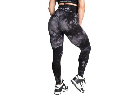 Better Bodies ENTICE SCRUNCH LEGGINGS BLACK TIE DYE – legíny Better Bodies mramorové čierne