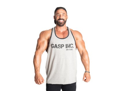 Gasp DIVISION JERSEY TANK GREY MELANGE – tielko Gasp svetlo šedé