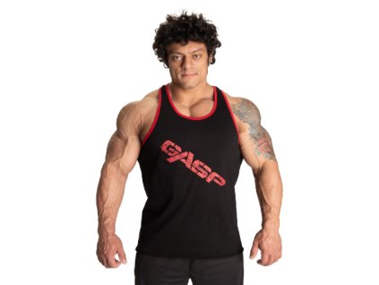 Gasp VINTAGE T-BACK BLACK/RED – tílko Gasp černo-červené