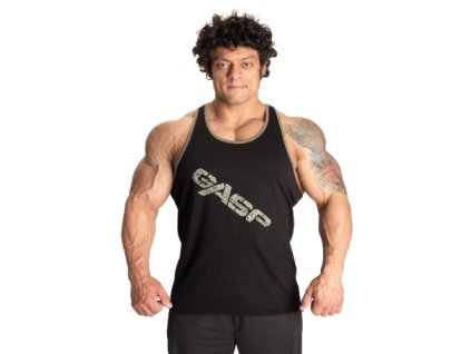 Gasp VINTAGE T-BACK BLACK/GREEN – tielko Gasp čierno-zelené