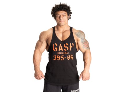 Gasp ORIGINAL STRINGER BLACK/FLAME – tílko Gasp černo-oranžové