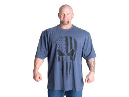 Gasp SKULL DIVISION IRON TEE SKY BLUE MELANGE – tričko Gasp modré