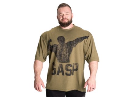 Gasp ARCHER IRON TEE ARMY GREEN MELANGE – tričko Gasp army zelené